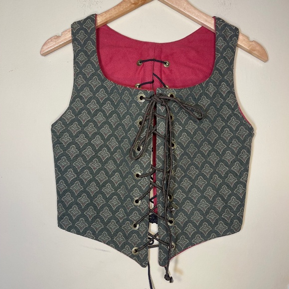 Adjustable Corset Patterned Women's octoberfest mideval renessance cottagecore - Picture 1 of 12